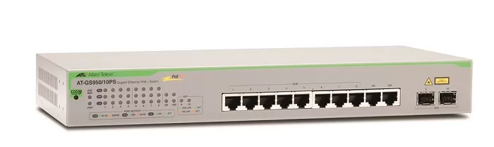 8-port 10/100/1000 (PoE+) + 2 Gigabit SFP Switch ALLIED TELESIS AT-GS950/10PS