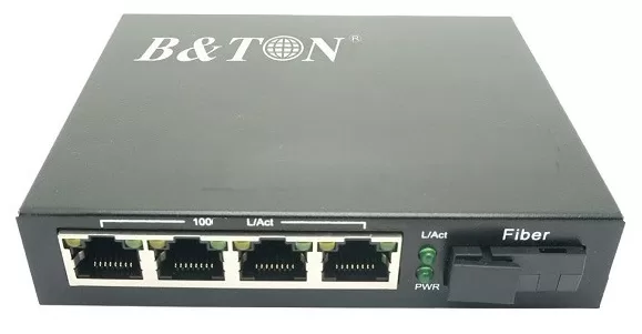 Chuyển đổi Quang-Điện Media Converter Unmanaged Fiber Switch BTON BT-914SM-20A/B