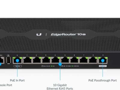 10 Ports Gigabit Ethernet RJ45 Ubiquiti EdgeRouter 10X