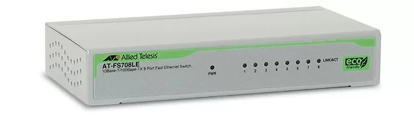 8 port 10/100T Unmanaged Fast Ethernet Switch ALLIED TELESIS AT-FS708LE