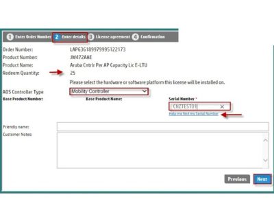 Aruba LIC-AP Controller per AP Capacity License E-LTU (JW472AAE)