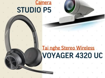 Bộ Kit camera hội nghị truyền hình Poly Studio P5 with Voyager 4320 UC (P5Kit-V4320)