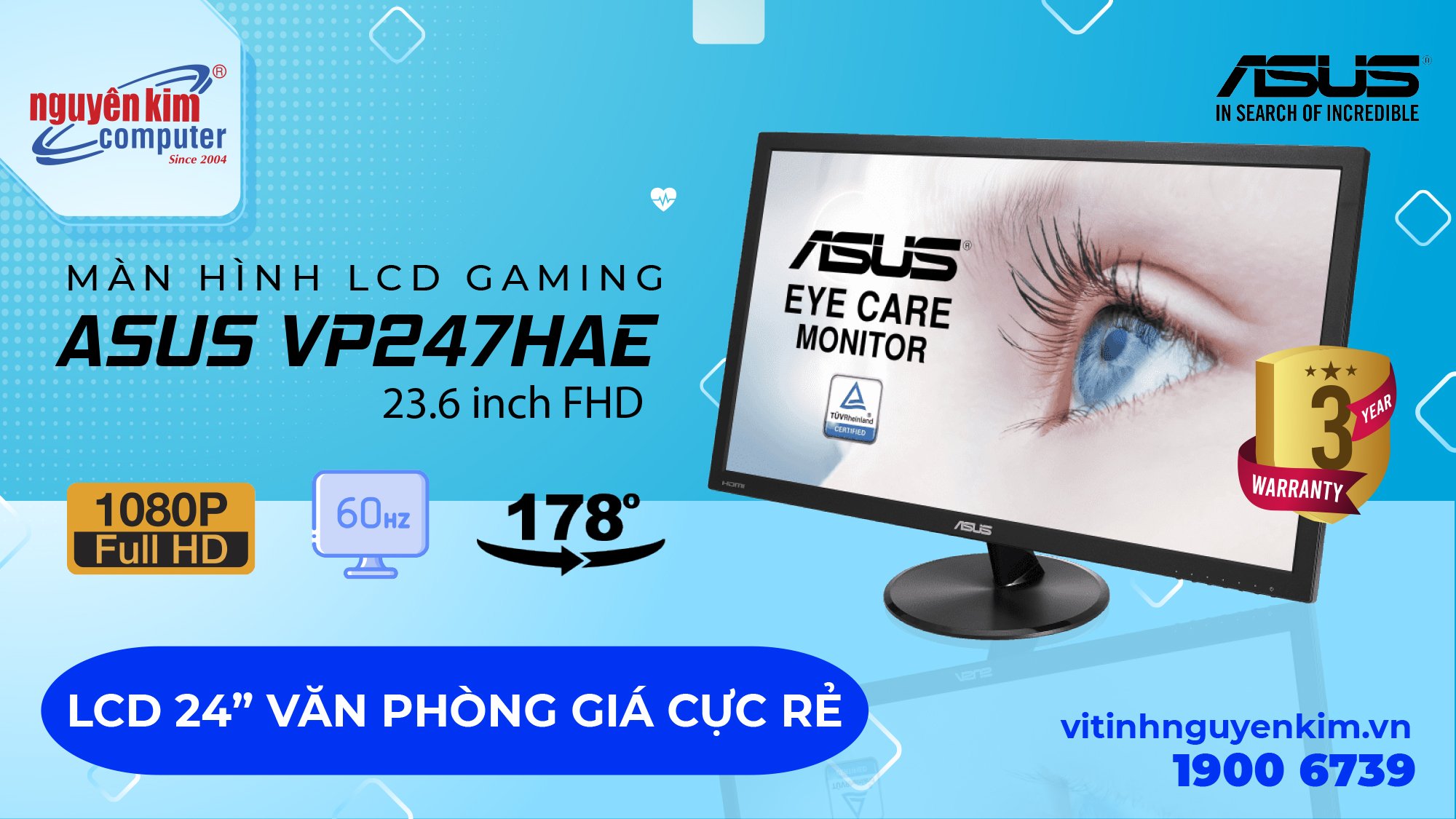 Màn hình LCD bảo vệ mắt Asus VP247HAE