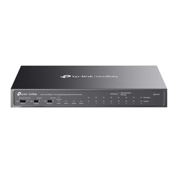 Omada 8-Port 10/100Mbps + 3-Port Gigabit Desktop Switch with 8-Port PoE+ 1