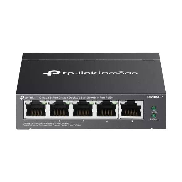 Omada 5-Port Gigabit Desktop Switch with 4-Port PoE+ 1