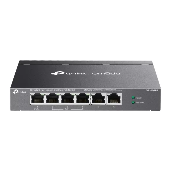 Omada 6-Port Gigabit Desktop Switch with 3-Port PoE+ and 1-Port PoE++ 1