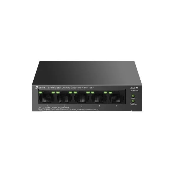 5-Port Gigabit Desktop Switch with 4-Port PoE+ 1
