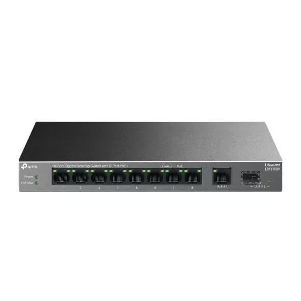 10-Port Gigabit Desktop Switch with 8-Port PoE+ 1
