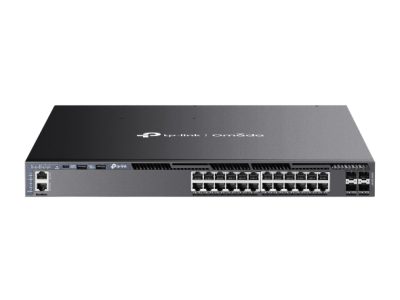 Omada 24-Port Gigabit Stackable L3 Managed PoE+ Switch with 4 10G Slots 1