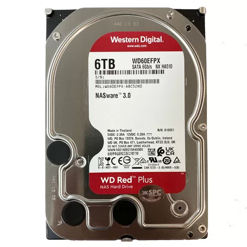 Ổ cứng HDD Western Digital Red Plus 6TB 3.5 inch 256MB 5400RPM WD60EFPX