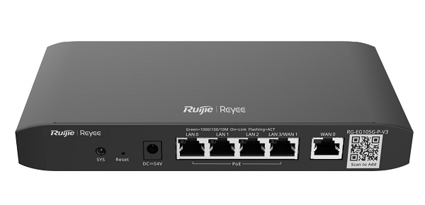 Cloud Managed PoE Router RUIJIE Reyee RG-EG105G-P-V3