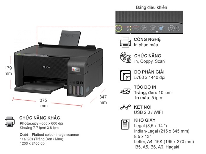 may-in-phun-mau-da-nang-hieu-epson-l3250 Máy in phun màu đa năng hiệu Epson L3250 khổ A4 In, quét, sao chép