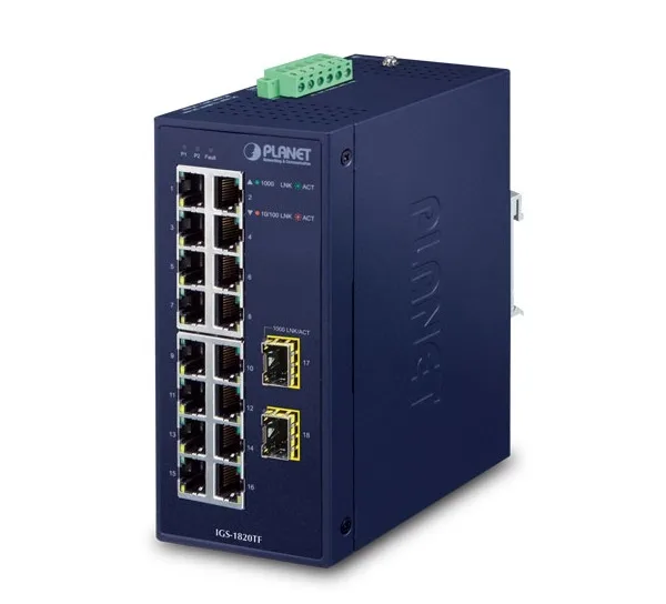 16-Port 10/100/1000T + 2-Port 1000X SFP Switch PLANET IGS-1820TF