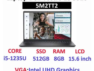 Laptop Dell Vostro 15 3520 5M2TT2 Intel Core i5-1235U | 8GB | 512GB | 15.6 inch FHD | Iris Xe Graphics | Windows 11 | Office | Xám