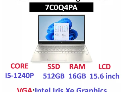 Laptop (NB) HP Pavilion 15-eg2081TU 7C0Q4PA i5-1240P | 16GD4 | 512GSSD | 15.6FHD | Wlac | BT5 | 3C41WHr | ALUp | W11SL | BẠC