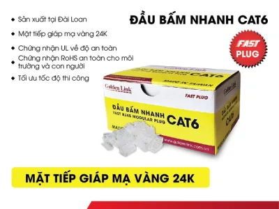 Đầu bấm mạng nhanh RJ45 CAT6 Golden Link GL-20056