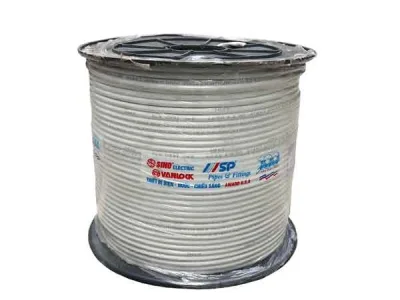 Cáp đồng trục RG6 (5C-FB) lõi CCS 80 sợi màu trắng SINO RG6/5C-FB/CCS/80/SP/TR