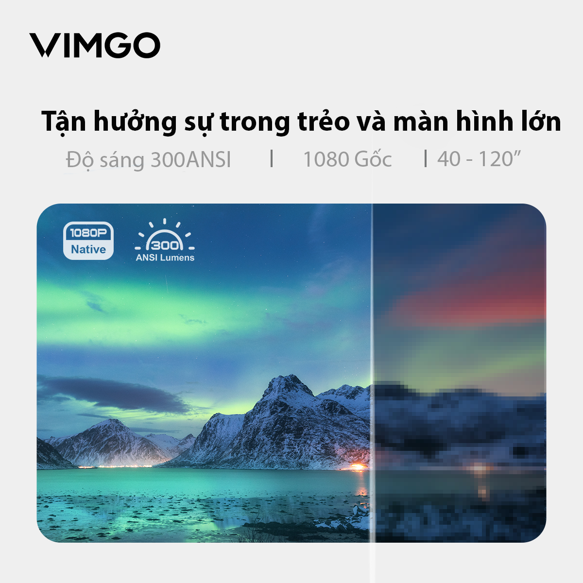 Máy chiếu Vimgo P10, Android 9.0, 1080P, 1+8G, Electrical Focus