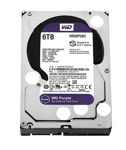 Ổ cứng gắn trong Western Digital Purple 6TB 3.5IN SATA3 WD60PURZ