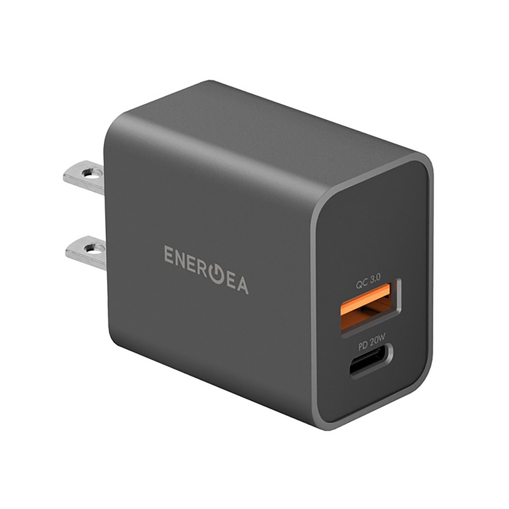 Củ sạc ENERGEA-PD USB-C+QC USB-A port wall charger,20W(US) GUNMETAL