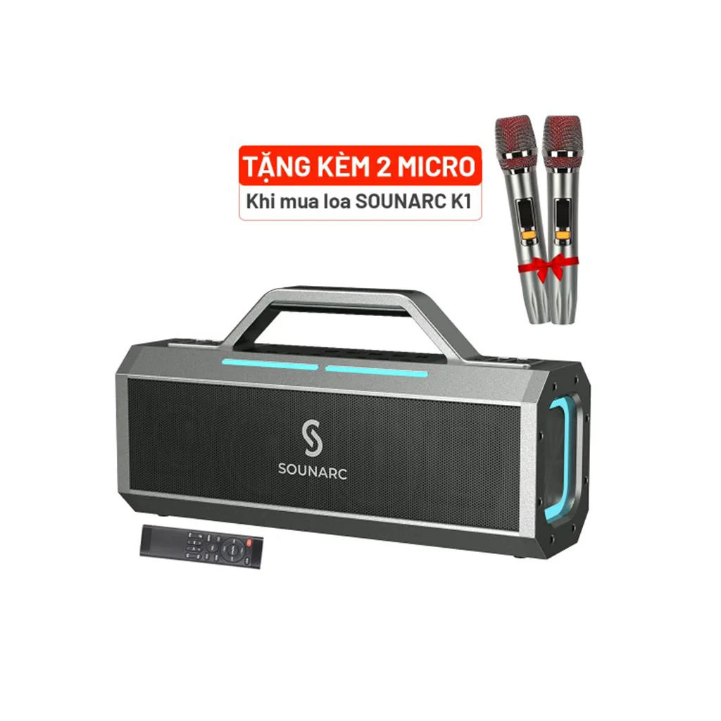 Loa karaoke kháng nước SOUNARC K1 (Tặng kèm 2 Micro)
