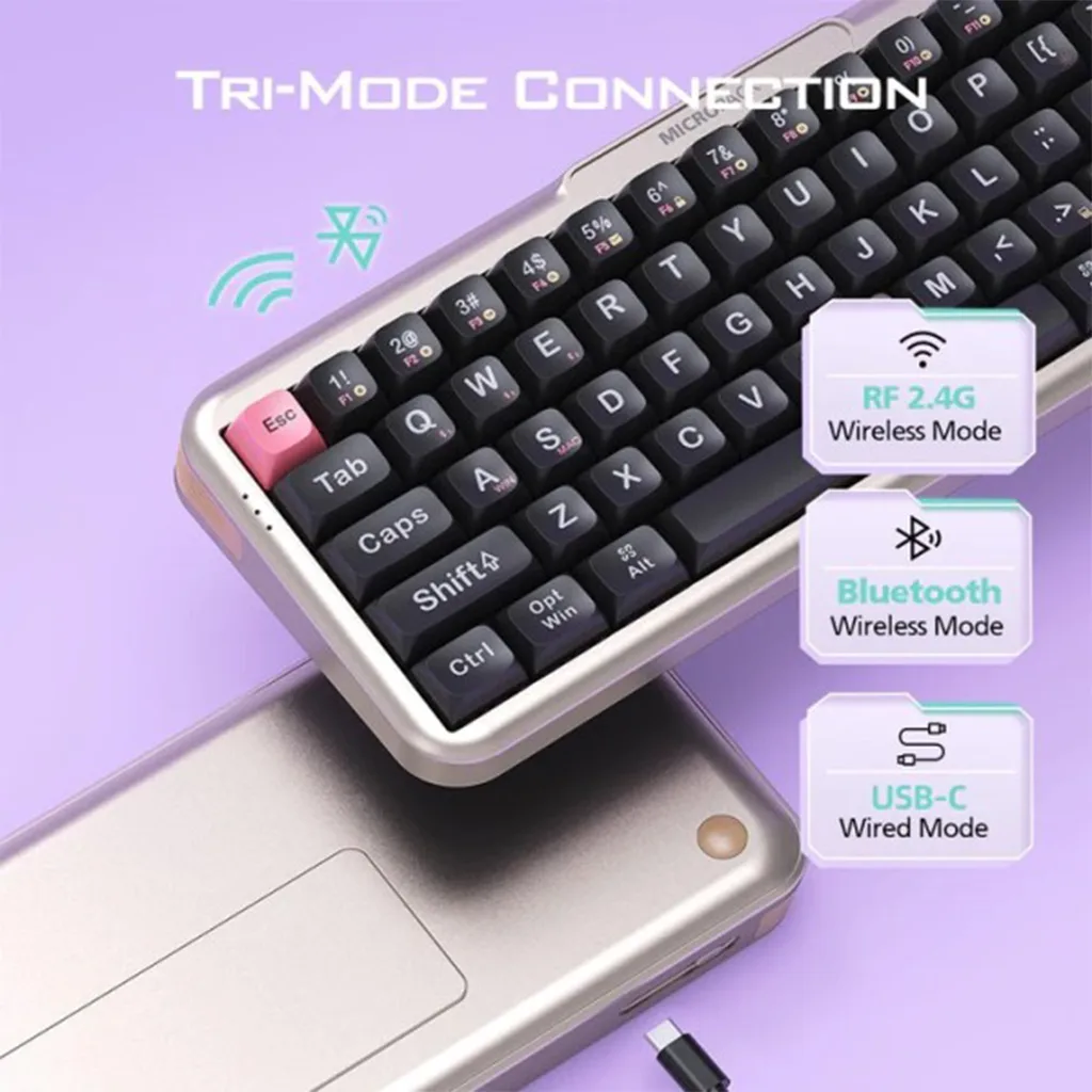 Bàn phím cơ không dây MicroPack Lifestyle K-168WM (Đen)