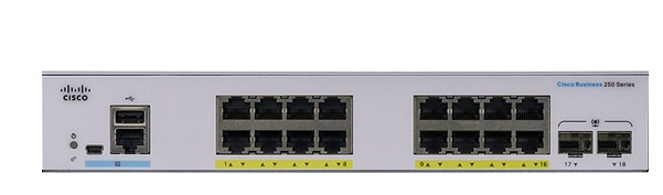 16-Port GE PoE Switch CISCO CBS250-16P-2G-EU
