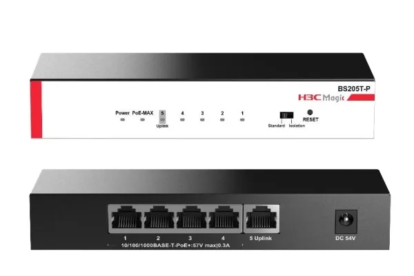 4-Port GE PoE Unmanaged Switch H3C Magic BS205T-P