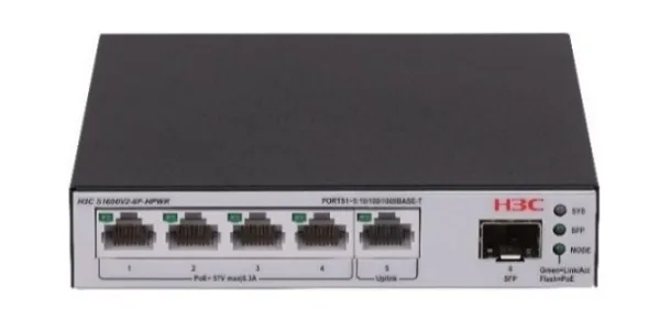 4-Port GE PoE+ Web Managed Switch H3C S1600V2-6P-HPWR