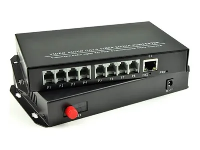 Bộ chuyển đổi quang sang RJ11/RJ12 HDTEC (8 port RJ11/RJ12 + 1 Port RJ45)