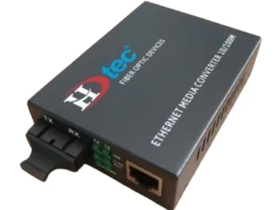 HDTEC Ethernet Converter 2 core quang 1 cổng RJ45 100M
