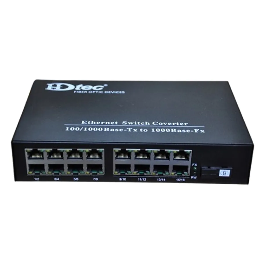 Converter Quang HDTEC Converter Quang 16 cổng RJ45 1G