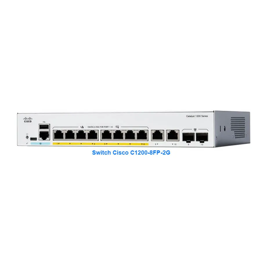 8-Port GE PoE + 2-Port 1G SFP Switch CISCO C1200-8FP-2G
