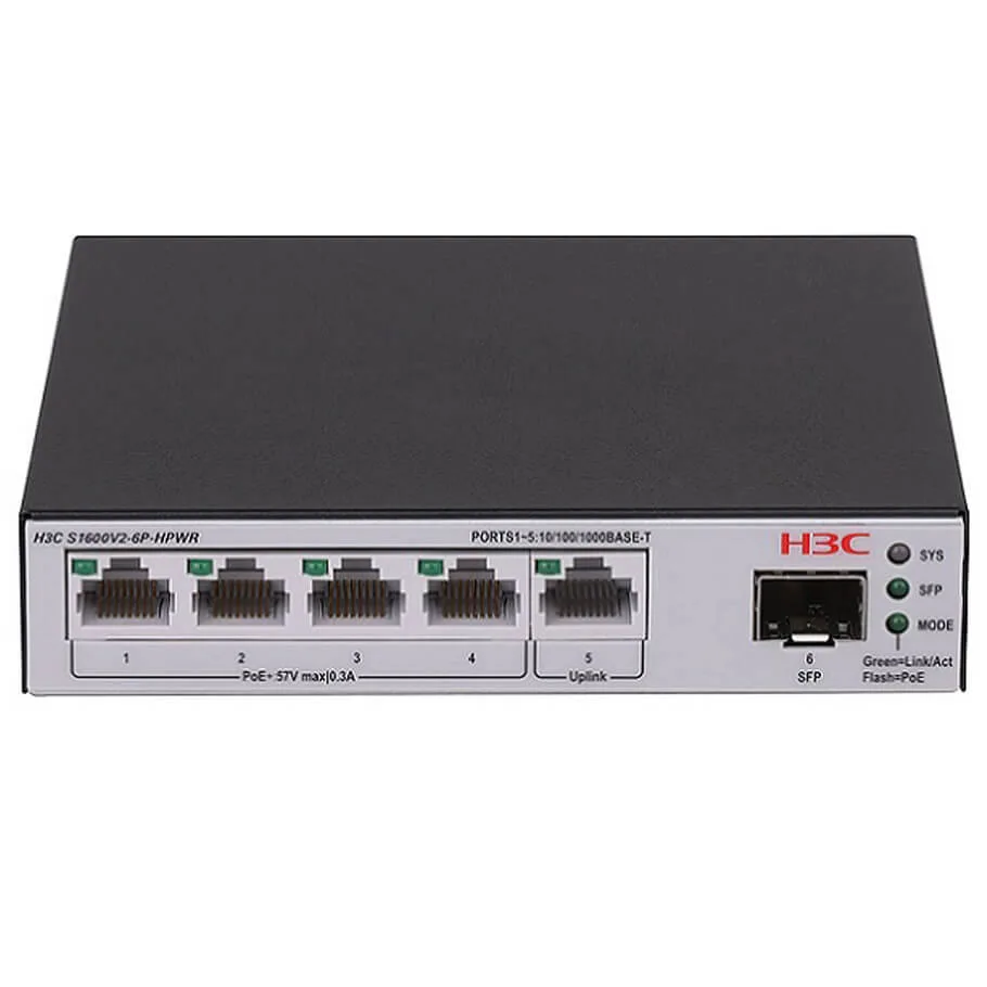 5-Port GE PoE Switch H3C LS-1600V2-6P-HPWR-GL