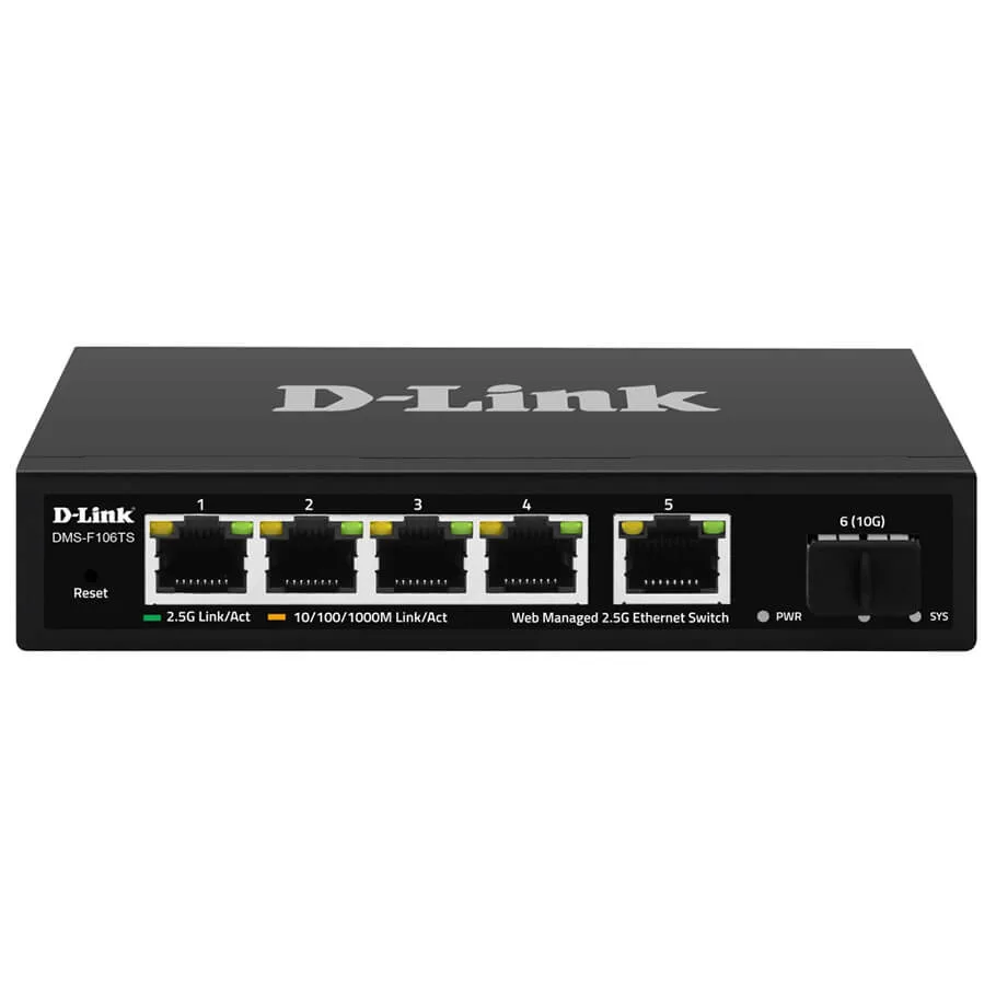 5-port 2.5G Web Managed Switch D-Link DMS-F106TS