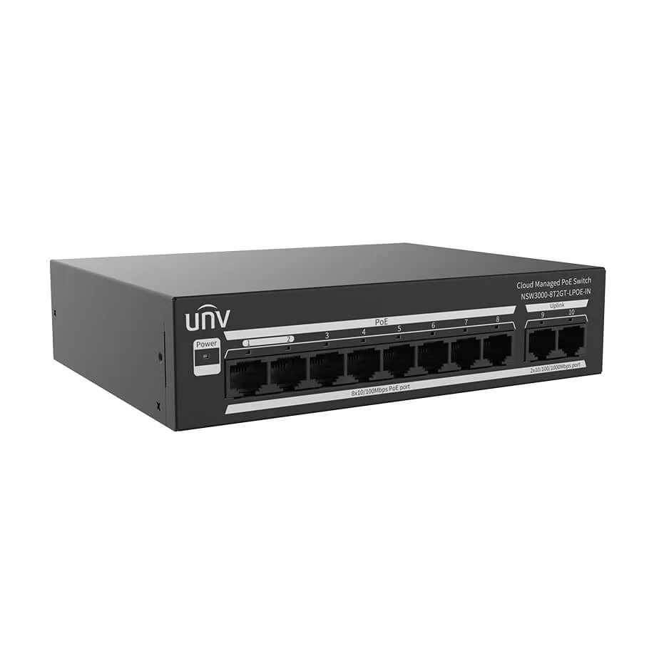 8-Port PoE Switch UNV NSW3000-8T2GT-LPOE-IN