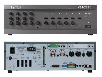 Mixer Amplifier 120W chọn 5 vùng loa TOA VM-2120