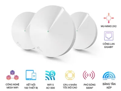 Hệ thống Wi-Fi Mesh AC1300 TP-LINK Deco M5 (3-Pack)