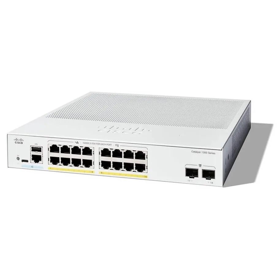 16-Ports GE PoE+ Switch Cisco C1300-16FP-2G