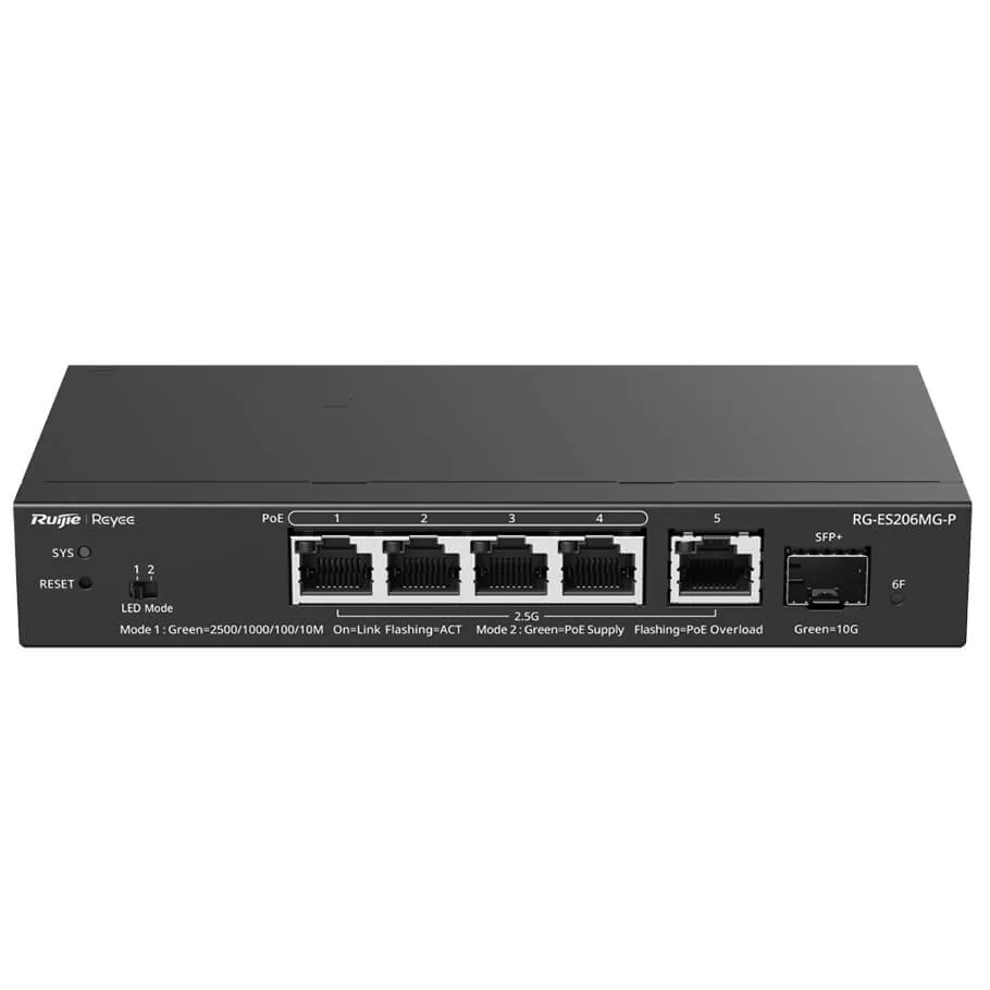 4-Port GE PoE Switch RUIJIE Reyee RG-ES206MG-P