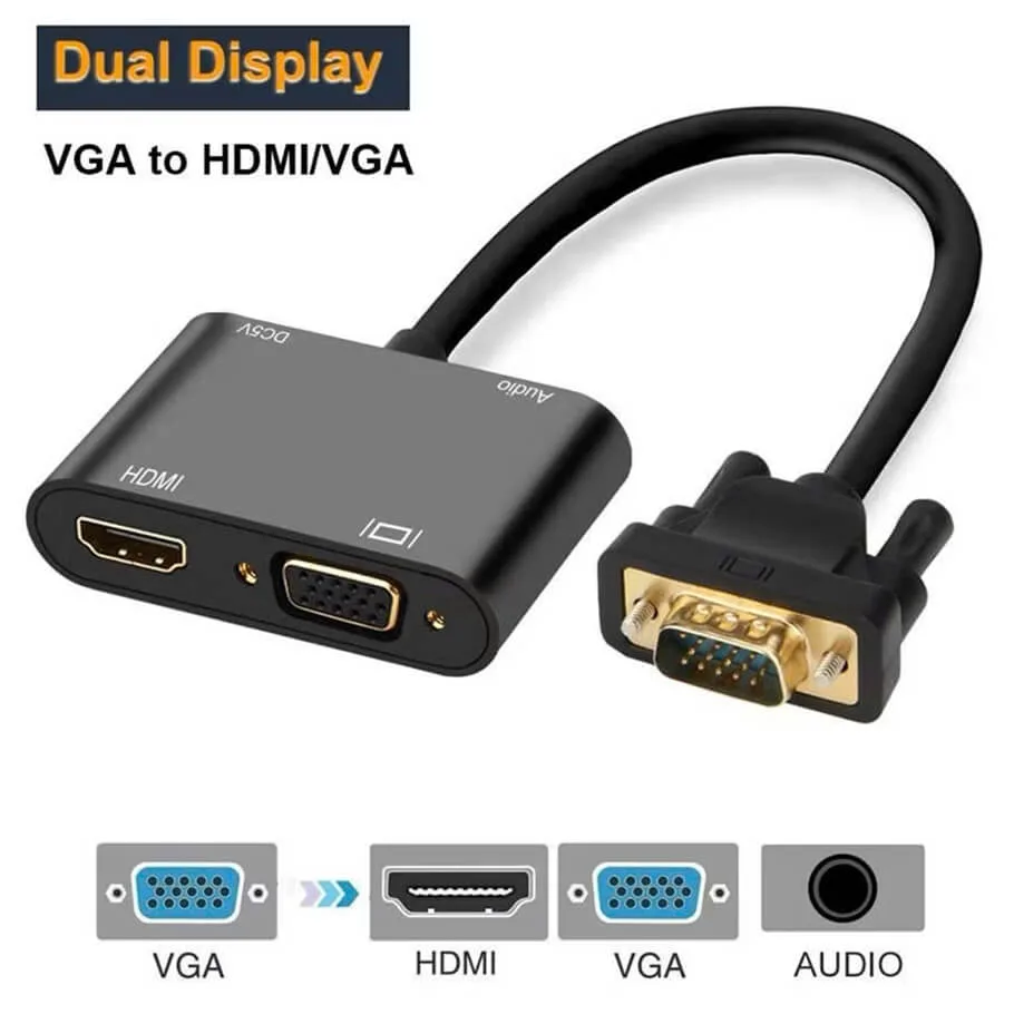 Cáp VGA ra HDMI+VGA+Audio Unitek V501A
