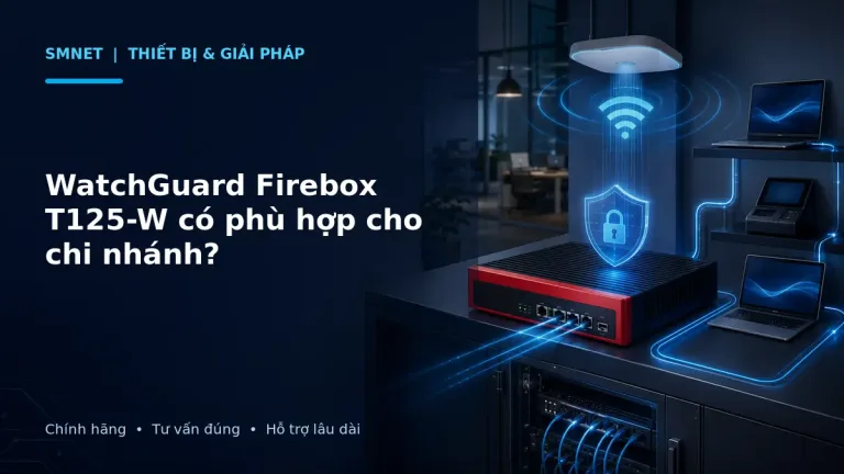 Mô phỏng WatchGuard Firebox T125-W bảo vệ mạng chi nhánh và phát Wi-Fi