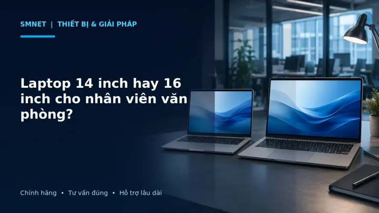 So sánh laptop 14 inch và 16 inch cho nhân viên văn phòng