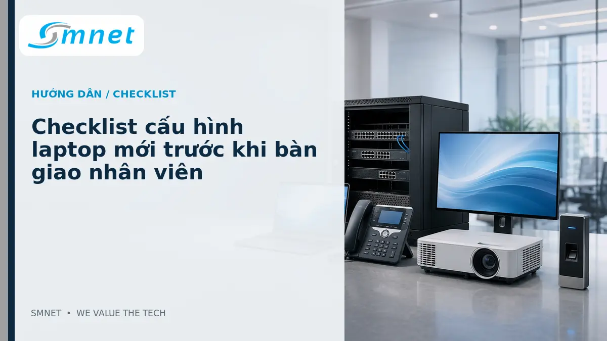 Checklist cấu hình laptop mới trước khi bàn giao nhân viên - SMNET