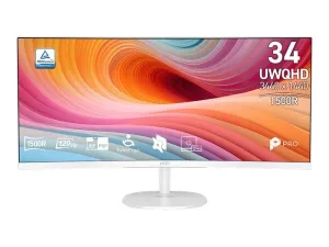 Màn hình LCD MSI PRO MP341CQW E12 (34 inch/ 3440 x 1440/ 300 cd/m2/ 1ms/ 120Hz/ 2W x 2 Speakers/ Curved)