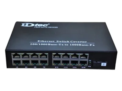 Converter Quang HDTEC 16 cổng RJ45 100M