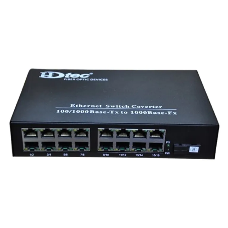 Converter Quang HDTEC 16 cổng RJ45 100M