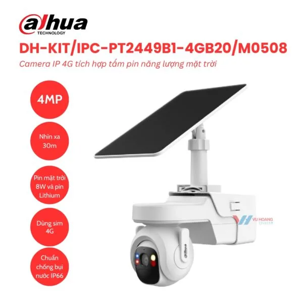Camera 4G Dahua DH-KIT/IPC-PT2449B1-4GB20/M0508 4MP