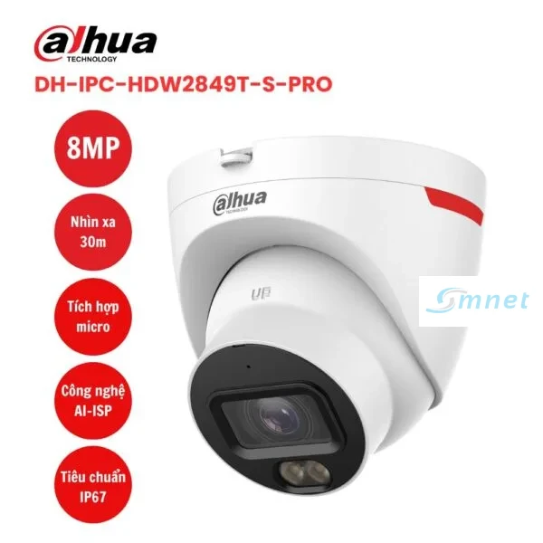 Camera DAHUA DH-IPC-HDW2849T-S-PRO 8MP có màu 24/7
