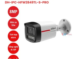 Camera Dahua IPC‑HFW2849TL‑S‑PRO 8 MP, PoE, AI, có mic